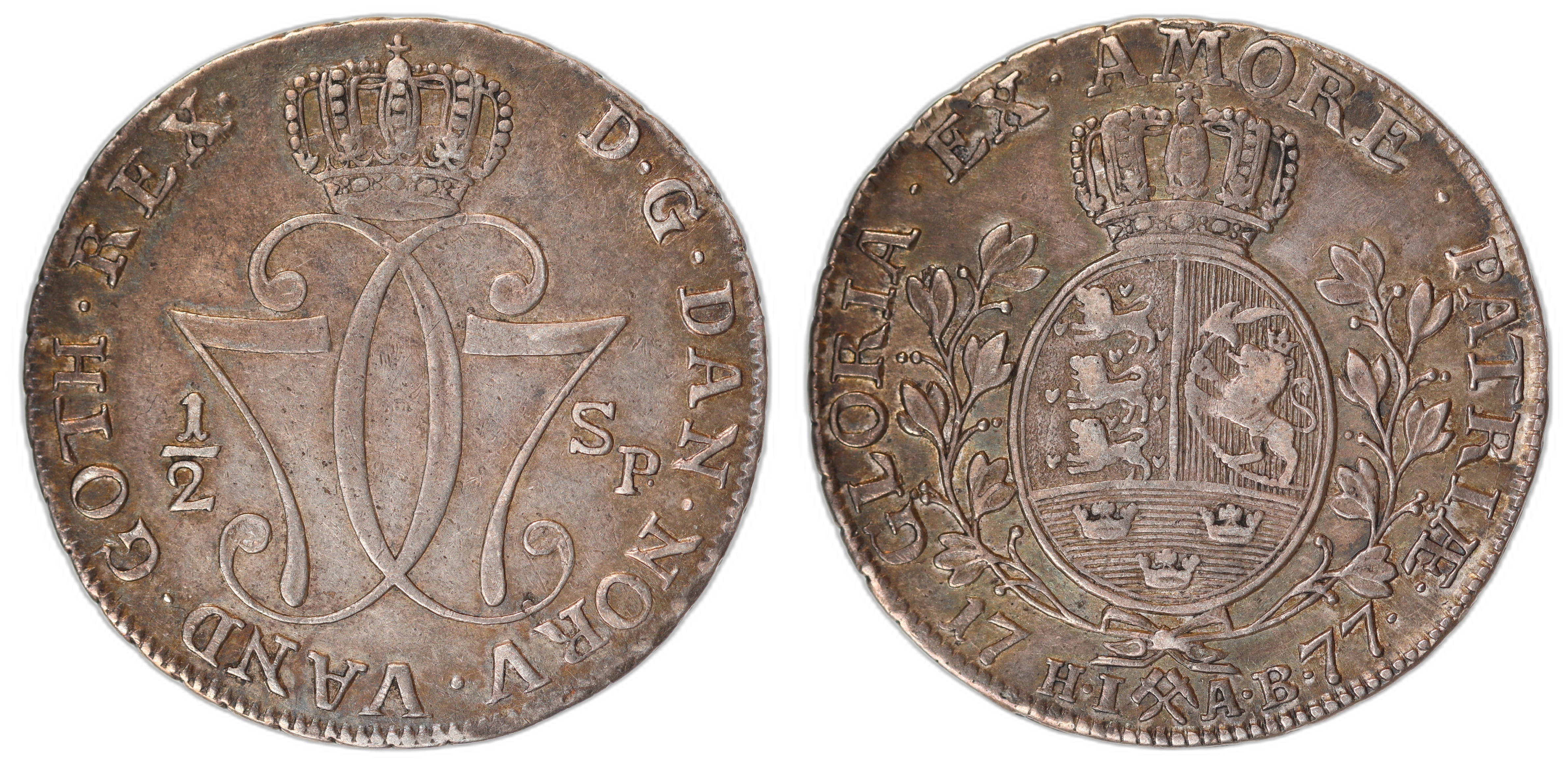 Norge 1/2 Speciedaler 1777 Kv: 1+ (XF)