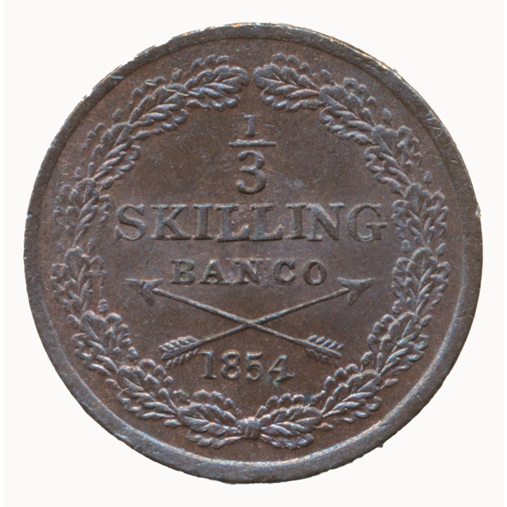 Sverige 1/3 Skilling 1854 UNC