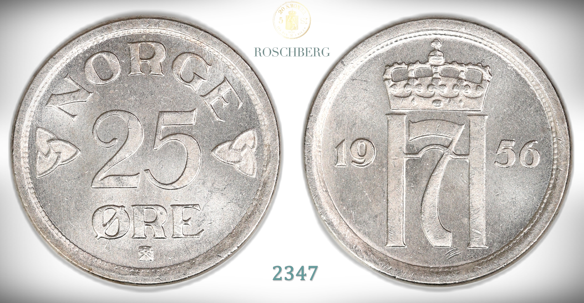 Norge 25 Øre 1956  Kv: 0
